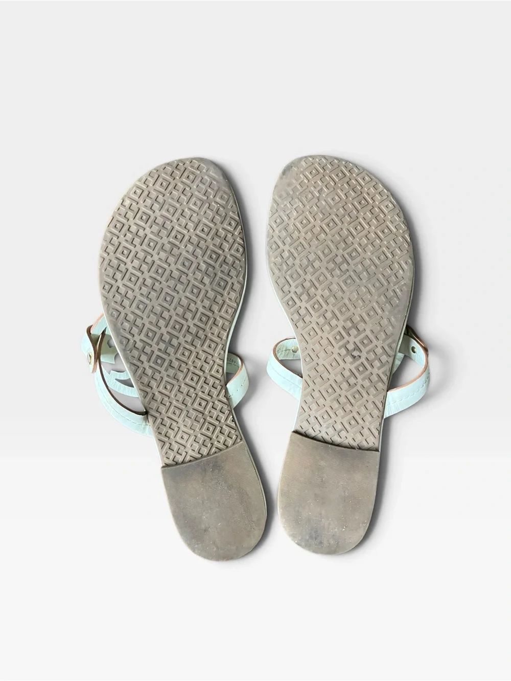 Tory Burch Miller Logo Thong Slip On Sandals Cream/Ivory Flats Size 8